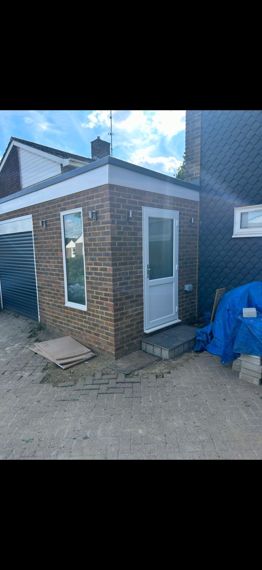 Block paved front path and garden entrance by Burton Builds